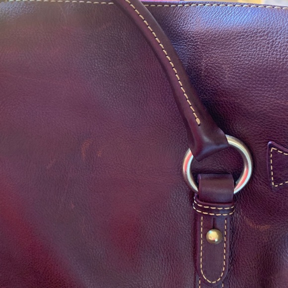 DOONEY AND BOURKE FLORENTINA LEATHER SATCHEL HANDBAG Dark Brown T’Moro - Picture 13 of 14